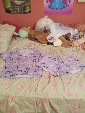 Women's Size M Light Purple Halloween Spooky Pajama Set